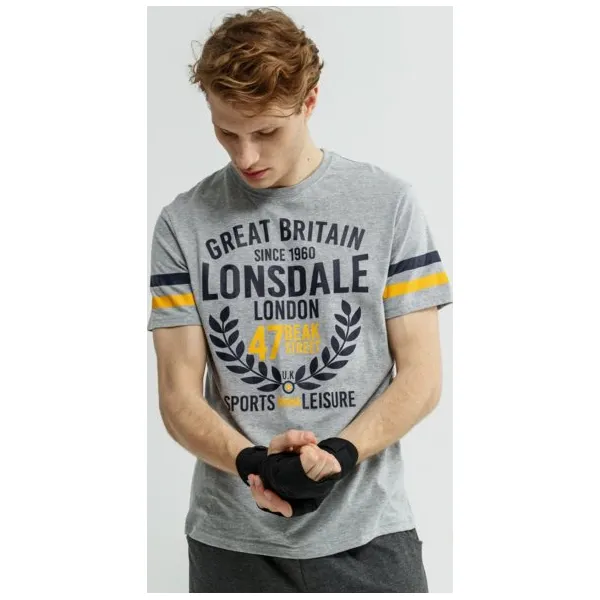 Lonsdale Koszulka Ss Dolland , szary, rozmiar L. Szare t-shirty sportowe męskie Lonsdale, l, z bawełny, bez ramiączek. W wyprzedaży za 39.99 zł.