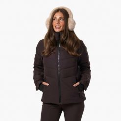 Kurtka Narciarska Narciarstwo Kobieta Vail Wodoodporność. Brązowe kurtki narciarskie i snowboardowe damskie SWEDEMOUNT, m, bez wzorów, z materiału, z kapturem, na golfa. Za 599.99 zł.