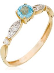 OR ÉCLAT Złoty pierścionek "Rond d'amour" z cyrkonią rozmiar: 60. Żółte pierścionki damskie Or Éclat, z cyrkonią, złote. Za 826.99 zł.