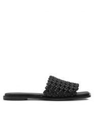 Calvin Klein Klapki Flat Slide Latt HW0HW02143 Czarny. Czarne klapki damskie CALVIN KLEIN, bez wzorów, ze skóry, bez obcasa. Za 259.99 zł.