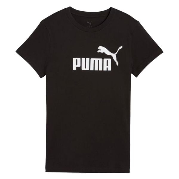 T-shirt Damski Logo ESS No.1. Czarne t-shirty damskie Puma, bez wzorów, bez kołnierzyka. Za 110.99 zł.