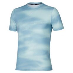 Koszulka Mizuno Core Graphic. Niebieskie t-shirty sportowe męskie Mizuno, bez ramiączek, do biegania. Za 191.50 zł.