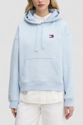 TOMMY JEANS Błękitna damska bluza. Niebieskie bluzy z kapturem damskie Tommy Jeans, s, z jeansu. W wyprzedaży za 360.99 zł.