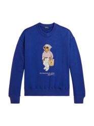 Polo Ralph Lauren Bluza 211A12730001 Niebieski Regular Fit. Niebieskie bluzy bez kaptura damskie Polo Ralph Lauren, xs, z bawełny. Za 1,299.00 zł.