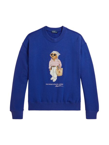 Polo Ralph Lauren Bluza 211A12730001 Niebieski Regular Fit. Niebieskie bluzy bez kaptura damskie Polo Ralph Lauren, l, z bawełny. Za 1,299.00 zł.