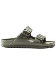 Birkenstock Klapki "Arizona" w kolorze khaki rozmiar: 40. Brązowe klapki damskie Birkenstock, bez wzorów, bez obcasa. Za 214.95 zł.