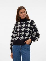 Vero Moda Sweter w kolorze czarno-białym rozmiar: S. Czarne golfy damskie Vero Moda, s, bez wzorów, bez ramiączek. Za 114.45 zł.