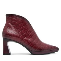 Botki Hispanitas. Czerwone botki damskie Hispanitas, bez obcasa, na słupku, bez zapięcia. Za 729.99 zł.