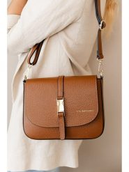 Lia Biassoni Skórzana torebka w kolorze jasnobrązowym - 24 x 18 x 8 cm rozmiar: onesize. Brązowe torebki klasyczne damskie Lia Biassoni, bez wzorów, z materiału, bez dodatków. Za 260.99 zł.