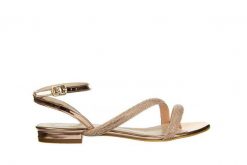 Sandały Bayla-187 1719 Rose 187031, Różowe złoto, Skóra ekologiczna - 39. Żółte sandały damskie Bayla, bez wzorów, z lakierowanej skóry, bez obcasa, na obcasie. W wyprzedaży za 179.10 zł.
