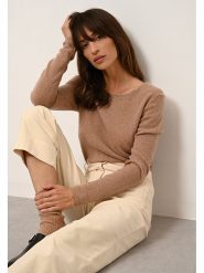 Just Cashmere Kaszmirowy sweter "Vivian" w kolorze karmelowym rozmiar: L. Brązowe swetry klasyczne damskie Just Cashmere, l, z kaszmiru, bez kołnierzyka. Za 254.74 zł.
