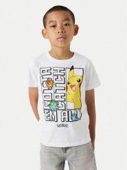 NAME IT T-Shirt Flame Pokemon 13240895 Biały Standard Fit. Białe t-shirty chłopięce Name it, bez wzorów, z bawełny, bez ramiączek. Za 79.99 zł.