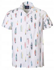 Męska Koszula Hawajska - Pako Jeans - Deski Surfingowe. Koszule męskie Pako Jeans, l, bez wzorów, z bawełny, bez kołnierzyka, bez ramiączek. Za 179.00 zł.