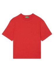 United Colors Of Benetton T-Shirt 3I1XC10O4 Czerwony Regular Fit. Czerwone t-shirty chłopięce United Colors Of Benetton, bez wzorów, z bawełny, bez ramiączek. Za 39.99 zł.