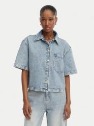 HUGO Koszula jeansowa Gesila_1 50559758 Błękitny Relaxed Fit. Niebieskie koszule damskie Hugo, xxl, bez wzorów, z bawełny, bez kołnierzyka, bez ramiączek. Za 699.99 zł.