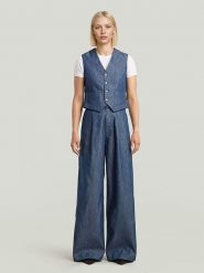 G-Star Kamizelka dżinsowa w kolorze niebieskim rozmiar: XS. Niebieskie kamizelki damskie G-Star, xs. Za 295.86 zł.