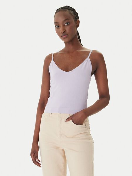 Guess Top O6GR01 Z5302 Fioletowy Regular Fit. Fioletowe topy damskie Guess, xs, z aplikacjami, z wiskozy, bez ramiączek. Za 219.99 zł.