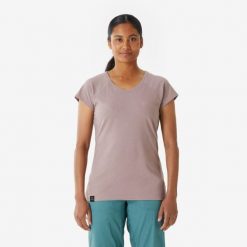 Koszulka wspinaczkowa damska Simond Vertika. Brązowe bluzki damskie SIMOND, l, bez wzorów, z bawełny, bez kołnierzyka. Za 69.99 zł.