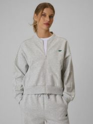 4F Bluza dresowa loose bez kaptura damska - szara M. Szare bluzy bez kaptura damskie 4f, m, bez wzorów, z bawełny, bez ramiączek, krótkie, bez kaptura. Za 189.99 zł.