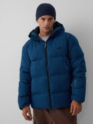 4F Kurtka zimowa membrana 5000 męska - granatowa XXL. Niebieskie kurtki męskie 4f, na zimę, m, bez wzorów, klasyczne, bez kaptura. Za 499.99 zł.