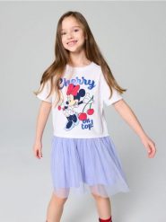 Sukienka mini z tiulowym dołem Minnie Mouse - wielobarwny. Sukienki dziewczęce Sinsay, bez wzorów, z tiulu, bez ramiączek. Za 25.99 zł.