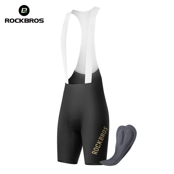 Spodenki kolarskie z szelkami i włoską wkładką ROCKBROS. Czarne szorty męskie ROCKBROS, bez wzorów, ze skóry. Za 260.48 zł.