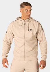 Harvey Z kapturem Kurtka dresowa - Beżowy. Brązowe kurtki męskie GORILLA WEAR, s, bez wzorów, z bawełny, z kapturem. Za 285.00 zł.