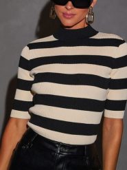 LA Angels Sweter w kolorze czarno-kremowym rozmiar: S. Brązowe golfy damskie LA Angels, s, bez wzorów, bez ramiączek. Za 160.96 zł.