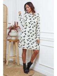 So Cachemire Sukienka dzianinowa "Muggio" w kolorze czarno-beżowym rozmiar: M. Brązowe sukienki damskie So Cachemire, m, bez wzorów, z dzianiny, bez kołnierzyka, bez ramiączek, midi. Za 165.31 zł.