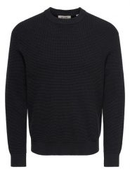 ONLY & SONS Sweter "Marius" w kolorze czarnym rozmiar: M. Czarne swetry męskie Only & Sons, m, bez wzorów, bez kołnierzyka. Za 139.95 zł.