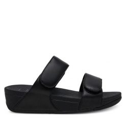 Klapki FitFlop. Czarne klapki damskie FitFlop, bez wzorów, bez obcasa. Za 269.99 zł.