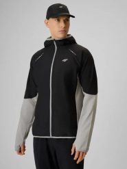 Bluza męska treningowa do biegania szybkoschnąca szara 4F Szary L. Szare bluzy z kapturem męskie 4f, l, z elastanu. Za 249.99 zł.