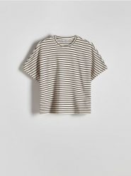 T-shirt kimono z modalem - wielobarwny. T-shirty damskie Reserved, l, bez wzorów, z dzianiny, bez kołnierzyka. W wyprzedaży za 45.99 zł.