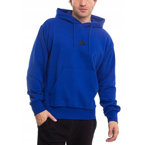 Bluza Męska Z Kapturem adidas Sportowa Dresowa Treningowa Hoodie roz. L. Niebieskie bluzy sportowe męskie Adidas, bez wzorów, z bawełny, sportowe, bez kołnierzyka, bez ramiączek. Za 174.00 zł.