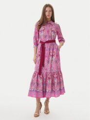 Luisa Spagnoli Sukienka koszulowa Pampa 543211 Różowy Regular Fit. Czerwone sukienki damskie Luisa Spagnoli, xl, bez wzorów, z bawełny, bez kołnierzyka, bez ramiączek, koszulowe. Za 2,029.00 zł.