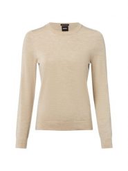 BOSS sweter z dzianiny - Ferpina Kobiety wełna ze strzyży beżowy, M. Brązowe swetry klasyczne damskie Boss, m, z dzianiny, bez kołnierzyka. Za 549.95 zł.