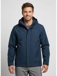 Vaude Kurtka przeciwwiatrowa "Bormida" w kolorze granatowym rozmiar: XL. Niebieskie kurtki outdoor męskie Vaude, xl, bez wzorów, bez kaptura. Za 460.12 zł.