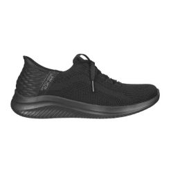 Buty sportowe Sneakersy damskie, Skechers Slip-Ins Ultra Flex 3.0 - Brilliant. Czarne buty sportowe na co dzień damskie Skechers, bez wzorów, z materiału, trekkingowe. Za 431.00 zł.