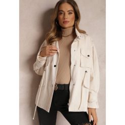 Jasnobeżowa Kurtka Parka z Dużymi Kieszeniami Umaila. Brązowe kurtki damskie Renee, l, bez wzorów, bez kaptura. Za 159.99 zł.