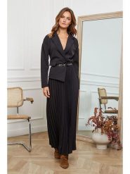 Joséfine Sukienka "Jaune" w kolorze czarnym rozmiar: M. Czarne sukienki damskie Joséfine, na co dzień, m, bez wzorów, ze skóry, bez kołnierzyka, bez ramiączek, maxi, proste. Za 270.39 zł.