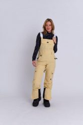 Spodnie ogrodniczki Yeh Girl - Piaskowe. Brązowe spodnie materiałowe damskie OOSC, bez wzorów, z materiału, retro. Za 1,078.99 zł.