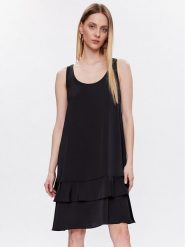 Liu Jo Beachwear Sukienka koktajlowa VA3101 T3416 Czarny Relaxed Fit. Czarne sukienki damskie Liu Jo Beachwear, m, bez wzorów, z syntetyku, wizytowe, bez kołnierzyka, bez ramiączek. Za 799.99 zł.