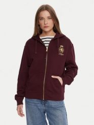 Tommy Hilfiger Bluza WW0WW46126 Bordowy Regular Fit. Czerwone bluzy bez kaptura damskie Tommy Hilfiger, xxs, z bawełny. Za 499.99 zł.