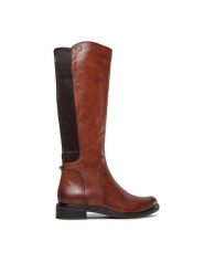 Caprice Oficerki 9-25513-41 Brązowy. Brązowe kozaki damskie Caprice, z materiału, bez obcasa, na płaskiej podeszwie. Za 719.99 zł.