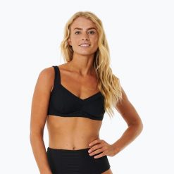 Góra od stroju kąpielowego Rip Curl Premium Surf E Cup. Czarne bikini damskie RIPCURL, bez wzorów. Za 189.99 zł.