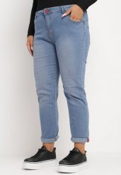 Niebieskie Jeansy Skinny z Efektem Push-Up Nevellia. Niebieskie jeansy damskie Born2be. Za 54.99 zł.