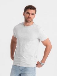 Męski t-shirt fullprint w liście palmy - szary V2 OM-TSFP-0182 - XXL. Szare t-shirty męskie Ombre Clothing, l, bez wzorów, z bawełny, bez kołnierzyka. Za 77.99 zł.
