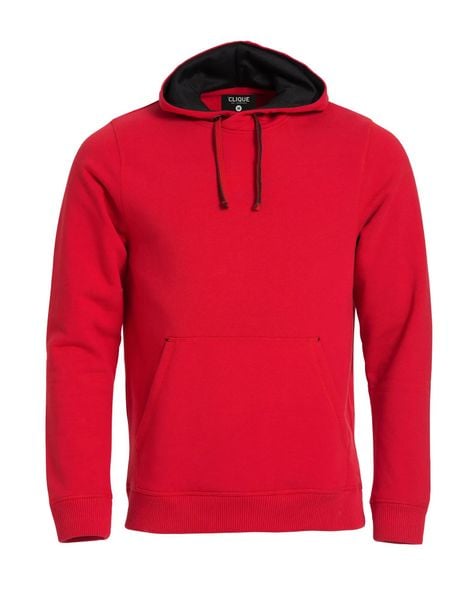 Clique Classic Hoody – bluza z kapturem i kieszenią kangurka – red. Czerwone bluzy z kapturem męskie CLIQUE, m, z bawełny. Za 222.69 zł.