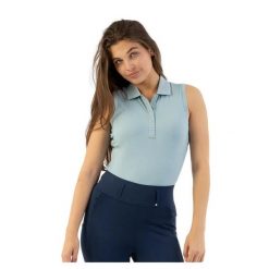 Damska jeździecka koszulka polo bez rękawów BR Equitation Kiki. Niebieskie topy sportowe damskie BR, na lato, m, bez wzorów, z materiału, bez ramiączek. Za 280.00 zł.