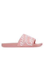 Versace Jeans Couture Klapki 78VA3SQ1 Różowy. Czerwone klapki damskie Versace Jeans Couture, bez wzorów, z jeansu, bez obcasa. Za 219.99 zł.